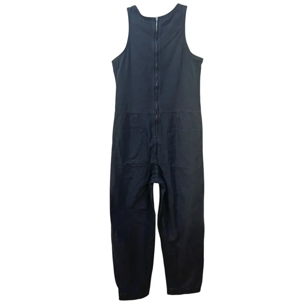 Everlane The Fatigue Barrel Jumpsuit Sleveless Crop Wide Leg Black Women 0 NWT